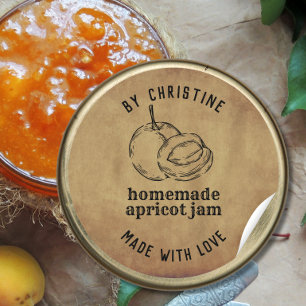Rustic Handmade With Love apricot Jam Label