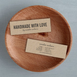 Rustic Handmade with Love Kraft Social Media Mini Business Card
