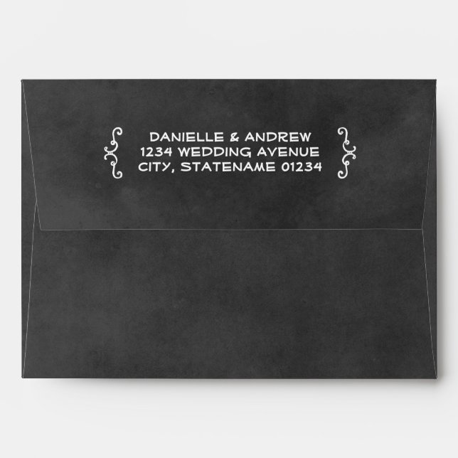 Rustic Handwritten Chalkboard Wedding Envelopes (Back (Top Flap))