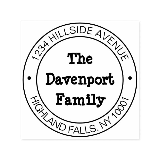 Rustic Handwritten Family Name Return Address Self-inking Stamp (Design)