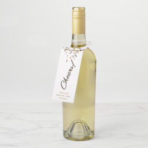 Rustic Handwritten Script Cheers Bottle Tag