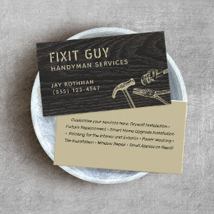 Rustic Handyman Tools, Construction Business Card