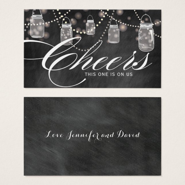 Rustic Hanging Mason Jars Tickets - Pack of 100 (Front & Back)