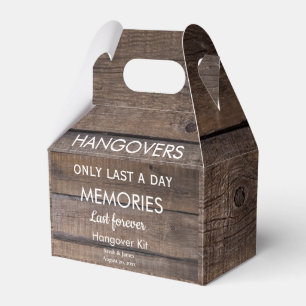 Rustic Hangover Kit Barn Country Wedding Party Favour Box