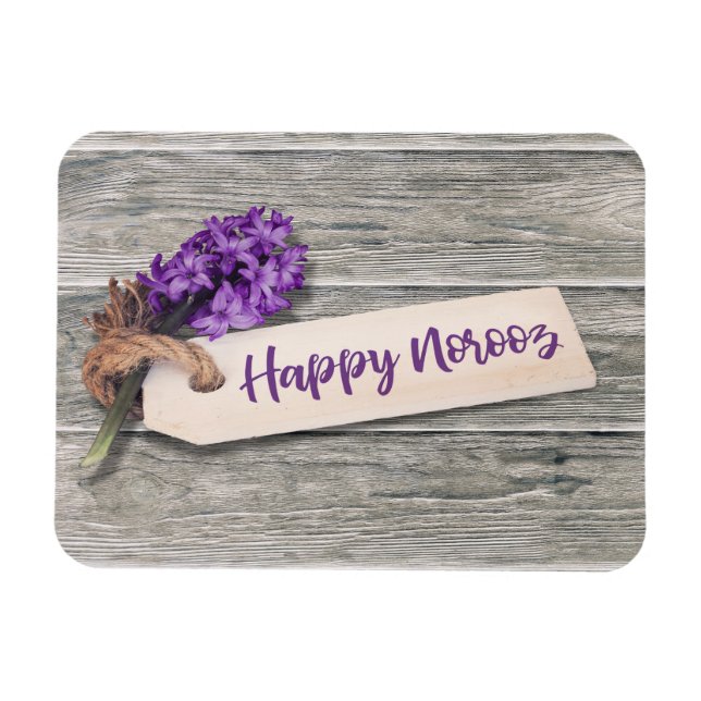 Rustic Happy Norooz Hyacinth - Flexible Magnet (Horizontal)