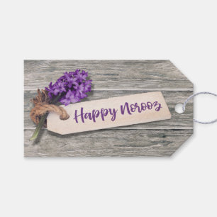 Rustic Happy Norooz Hyacinth - Gift Tag