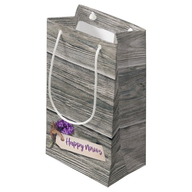 Rustic Happy Norooz Hyacinth - Small Gift Bag (Front Angled)