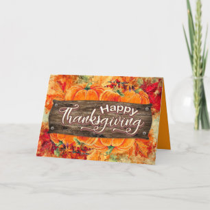 Rustic Happy Thanksgiving Holiday Card