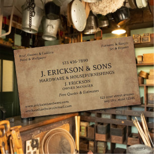 Rustic Hardware Store  Business Card