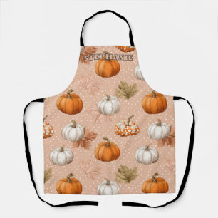 Rustic Harvest Autumn - Pumpkins & Leaves Apron