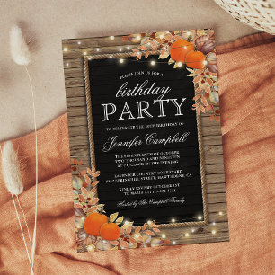 Rustic Harvest Birthday Party Invitation