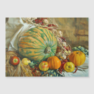 Rustic Harvest Still Life with Pumpkins and Apples