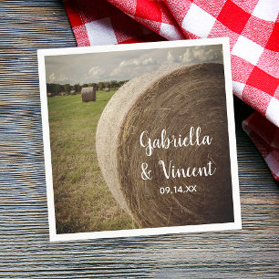 Rustic Hay Bales Ranch Wedding Napkin