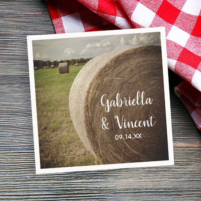 Rustic Hay Bales Ranch Wedding Napkin (Creator Uploaded)