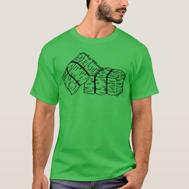 Rustic Hay Bales Sketch T-Shirt (Front)
