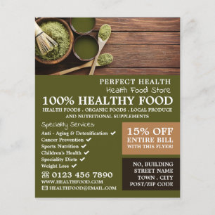 Rustic Health Food Store Advertising Flyer