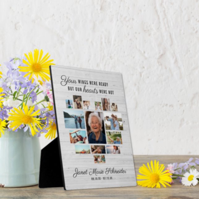 Rustic Heart | 15 Photo Collage Memorial Plaque (Creator Uploaded)
