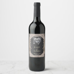 Rustic Heart & Lace Wine Label