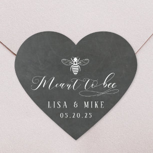 Rustic Heart Meant to Bee Honey Wedding Favour Sticker