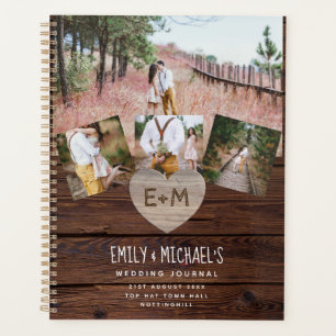 Rustic Heart Photo Wedding Bridal Shower Journal W Planner
