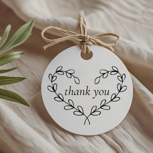 Rustic Heart Wreath Wedding Favour Tags
