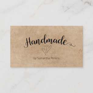 Rustic Hearts Calligraphy Rustic Handmade Business Card