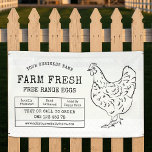 Rustic Hen Farm Fresh Eggs Marketing Banner<br><div class="desc">Vintage Farm Fresh Eggs Banner design in black and white,  featuring rustic style fonts and hand-drawn chicken illustration. Create a professional marketing banner for farm fresh eggs,  poultry meat or any other related product using this fully editable outdoor banner template.</div>
