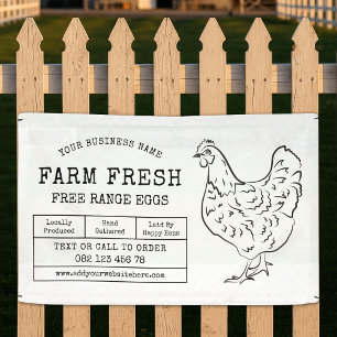 Rustic Hen Farm Fresh Eggs Marketing Banner