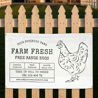 Rustic Hen Farm Fresh Eggs Marketing Banner