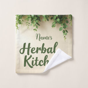 Rustic Herb Kitchen Personalised Towel