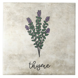 Rustic Herbs Thyme Farmhouse Tile