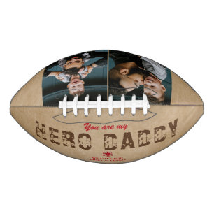 Rustic Hero Daddy Father`s Day 2 Photo Collage Football