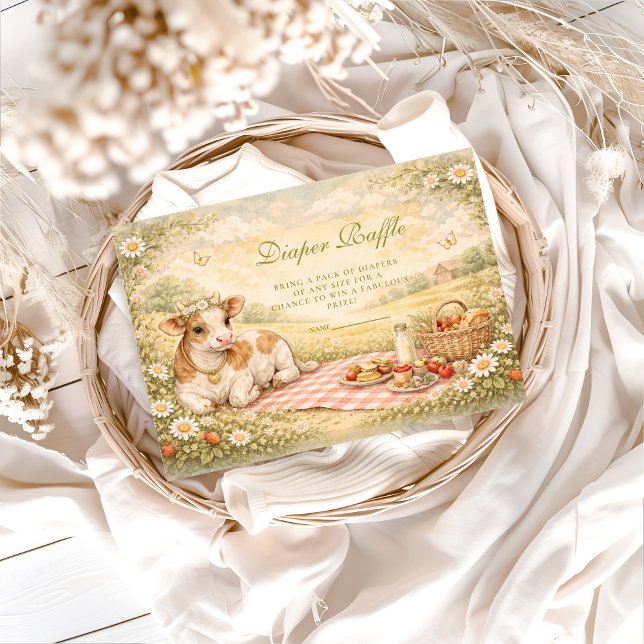 Rustic Highland Cow Diapper Raffle Enclosure Card (Creator Uploaded)