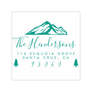 Rustic Hipster Mountains Family Return Address Self-inking Stamp