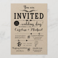 Rustic Hipster Wedding Invitation card