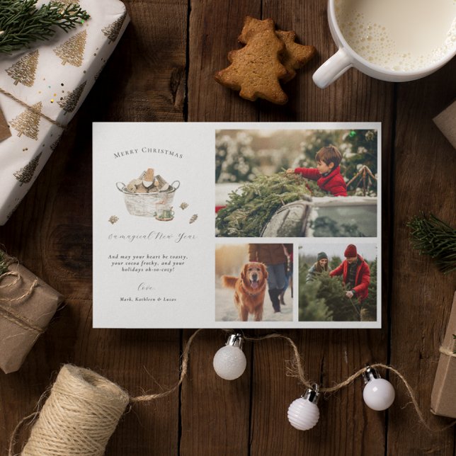 Rustic Holiday Charm | Custom Family Holiday Photo Card (Creator Uploaded)