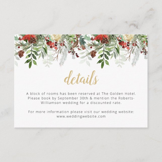Rustic Holiday Enclosure Card Details Card Winter (Front)