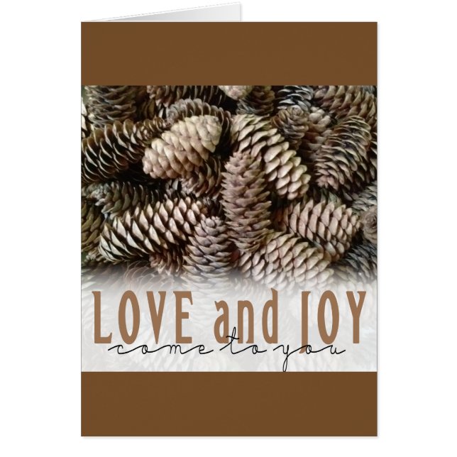 Rustic Holiday Love and Joy Pine Cone (Front)