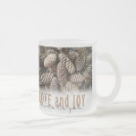 Rustic Holiday Love and Joy Pine Cone<br><div class="desc">Festive,  rustic pine cones accentuate this classic,  elegant design wishing holiday Love and Joy.</div>