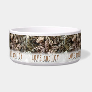 Rustic Holiday Love and Joy Pine Cone