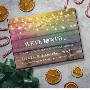 Rustic Holiday New Home Announcement Postcard   Wi