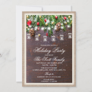 Rustic Holiday Party Invitation