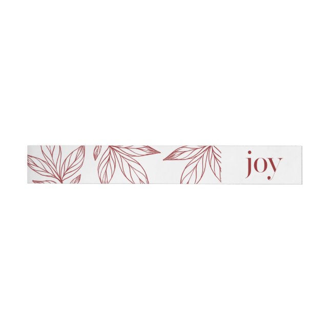 Rustic  Holiday Print with Red Joy Typography Wrap Around Label (Individual)