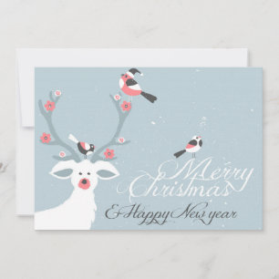 Rustic Holiday Reindeer Merry Christmas Card