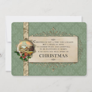 Rustic Holiday Vignette with Ribbon Card