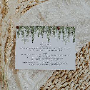 Rustic Holiday Wedding Details Enclosure Card