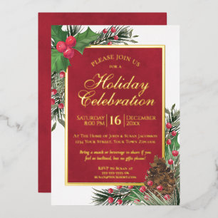 Rustic Holly & Pine Elegant Holiday Party