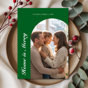 Rustic Home Is Merry Family Holiday Card