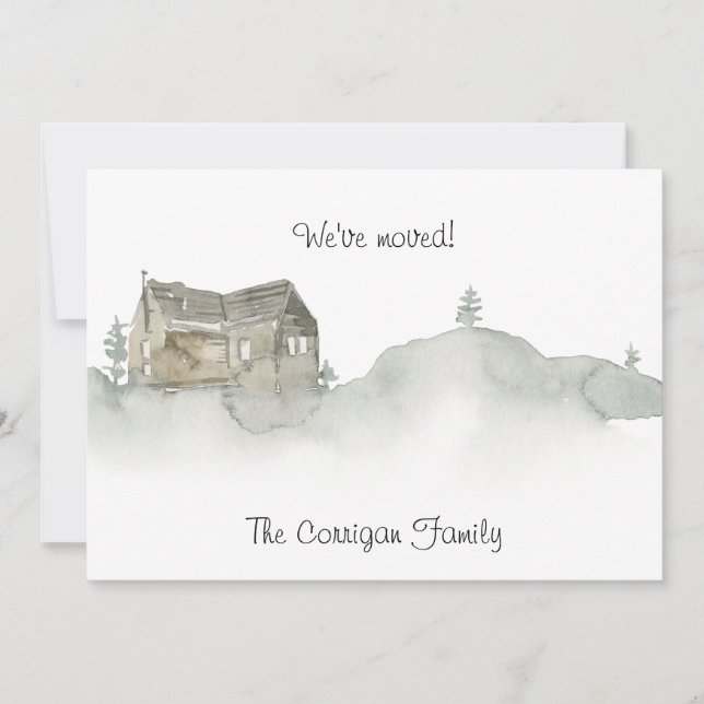 Rustic Home New Address Announcement Card (Front)