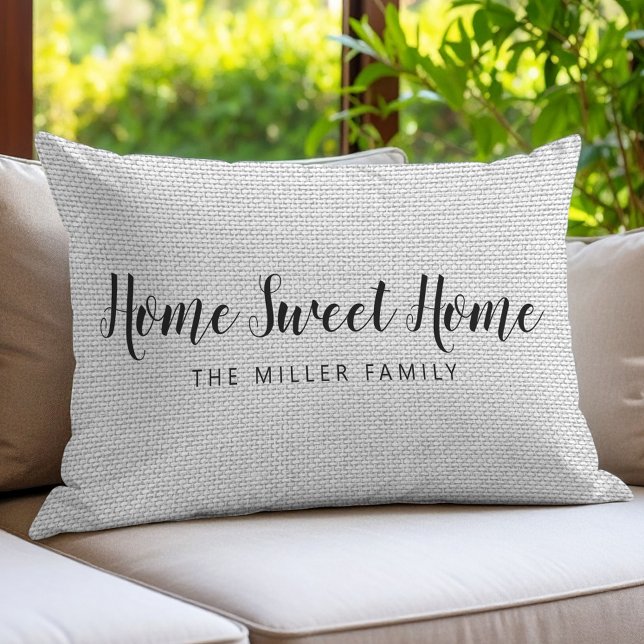 Rustic Home Sweet Home Custom Family Name Lumbar Cushion (Creator Uploaded)